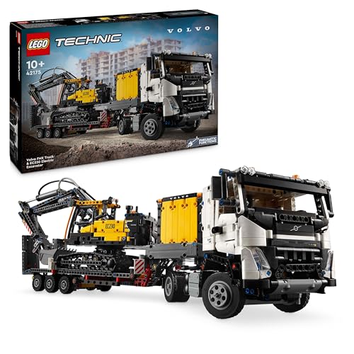 LEGO Technic Volvo FMX LKW mit EC230 Electric Raupenbagger, Kinderspielzeug, Geschenkset für Jungen und Mädchen ab 10 Jahren, Spielzeug-Baufahrzeuge, Bagger-Spielzeugset 42175