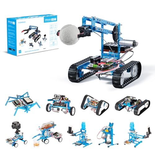 Makeblock mBot Ultimate Roboter Bauen 10 in 1, 160+ Mechanische Bauteile Module für Programmierung Entwicklung, Programmierbarer Roboter Kompatibel mit Programmierung Scratch Arduino, MINT Spielzeug