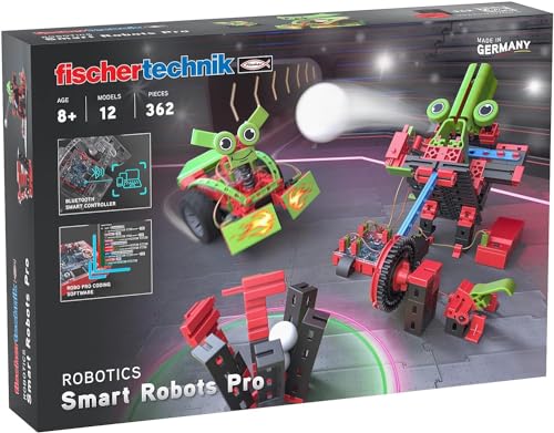 fischertechnik 569021 ROBOTICS Smart Robots Pro, Robotikbausatz ab 8 Jahre mit 12 Modellen, zum Bauen und Programmieren eigener Roboter